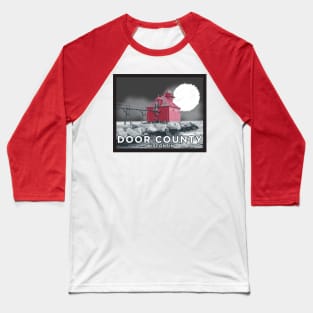 Door County Lighthouse In The Moonlight Baseball T-Shirt